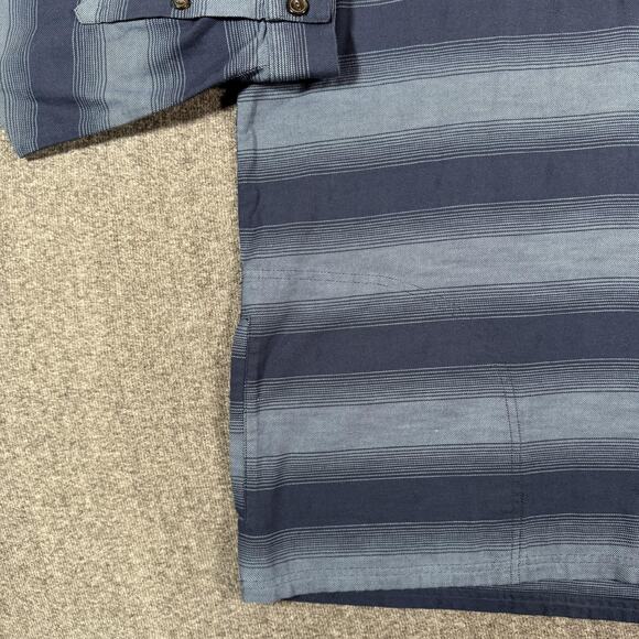 Patagonia Hoodie Mens Large Blue Lightweight Fjord Flannel Hoody Striped Organic - Picture 14 of 16